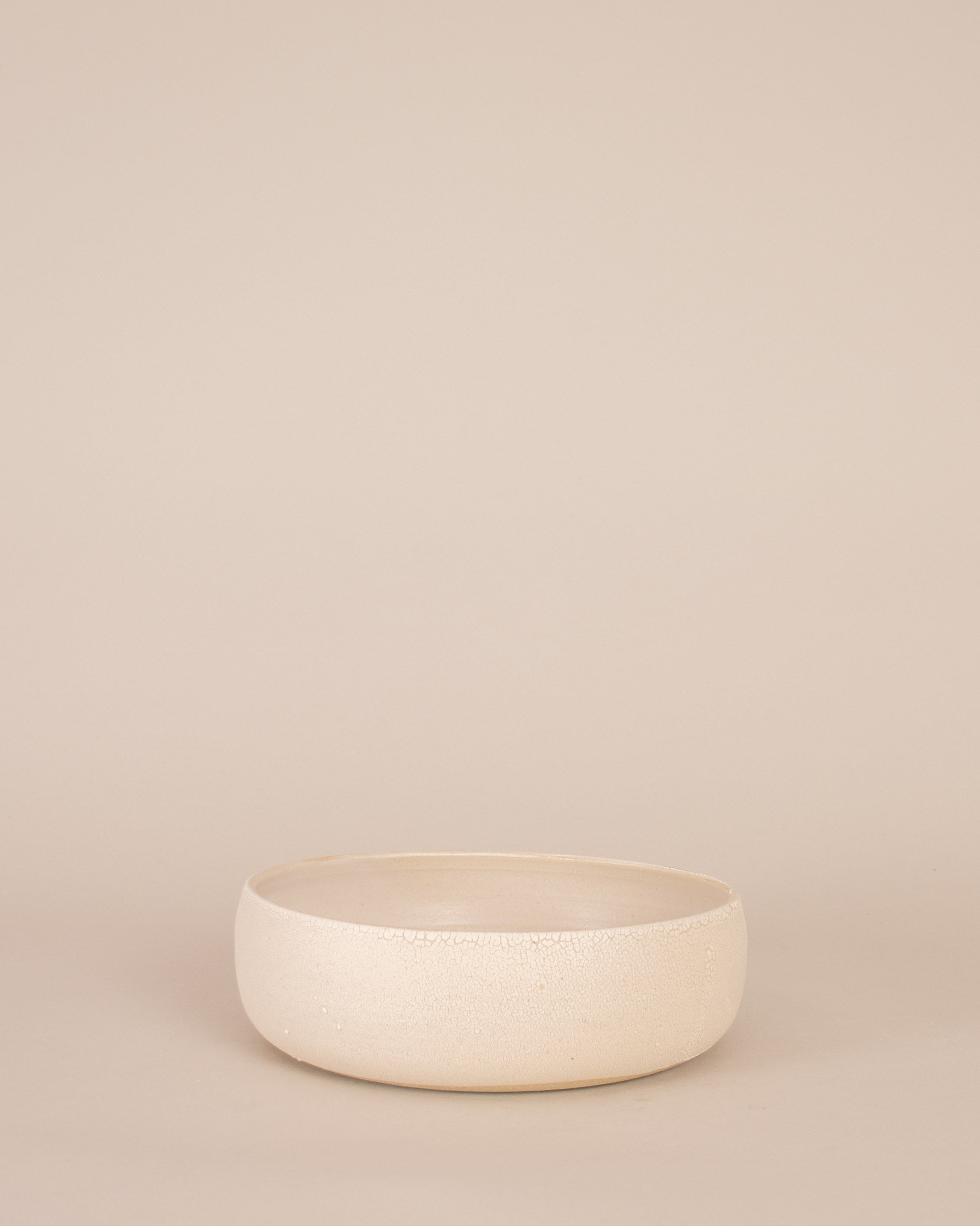 Shallow White Sand Serving Bowl - GOOD FRIEND