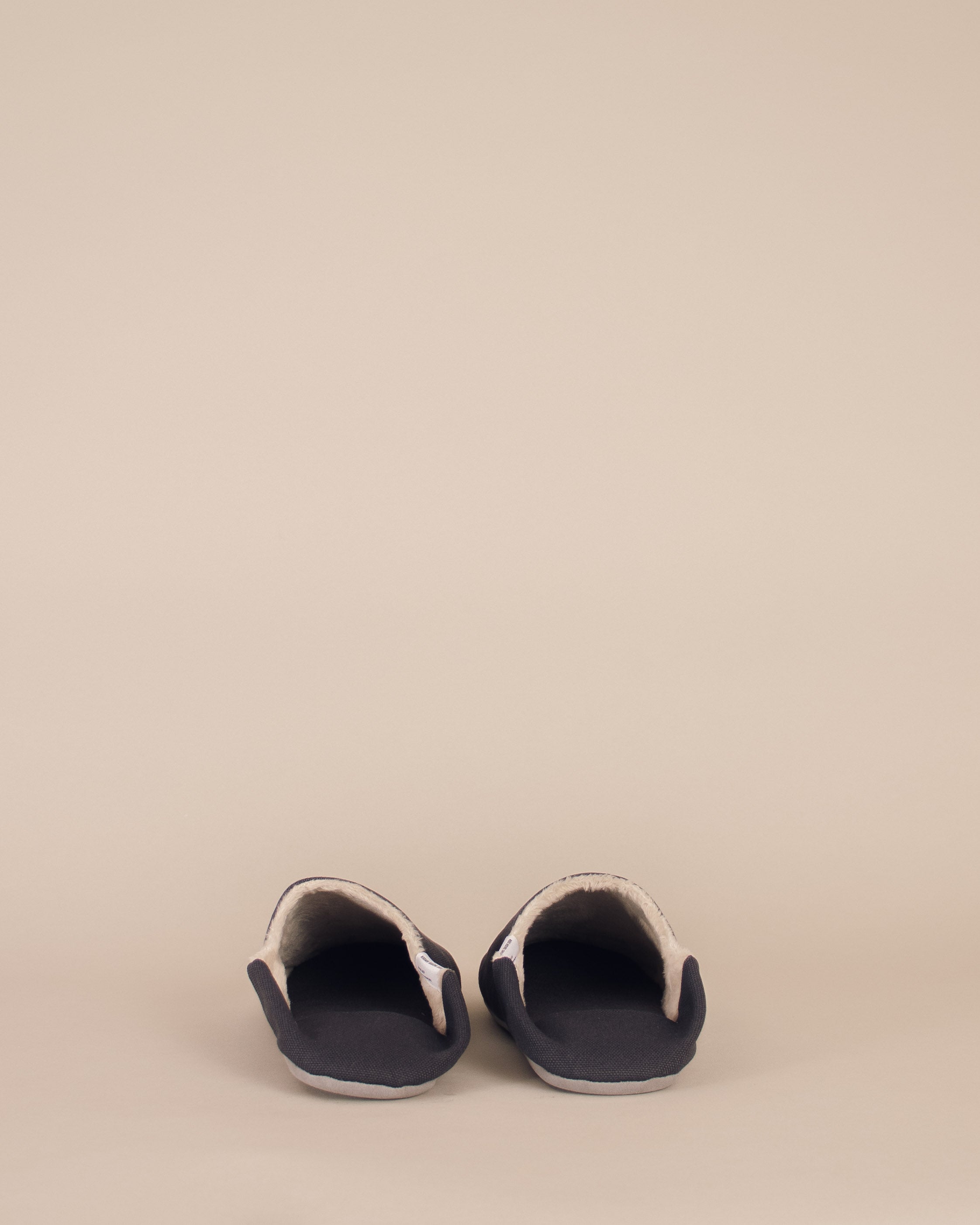 ABE Wool-Lined Canvas Home Shoes in Deep Grey - GOOD FRIEND