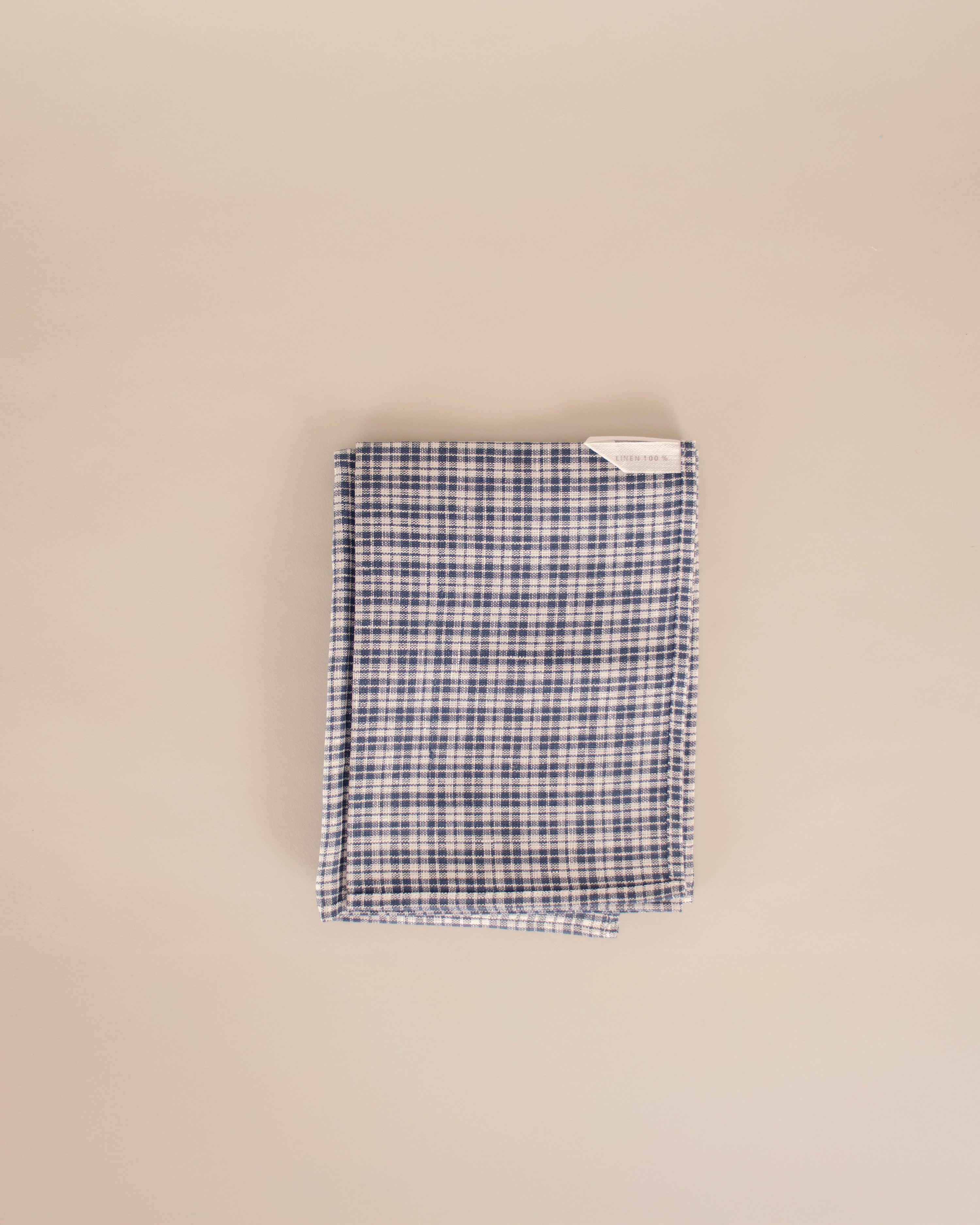 Blue Plaid Linen Kitchen Cloth - GOOD FRIEND