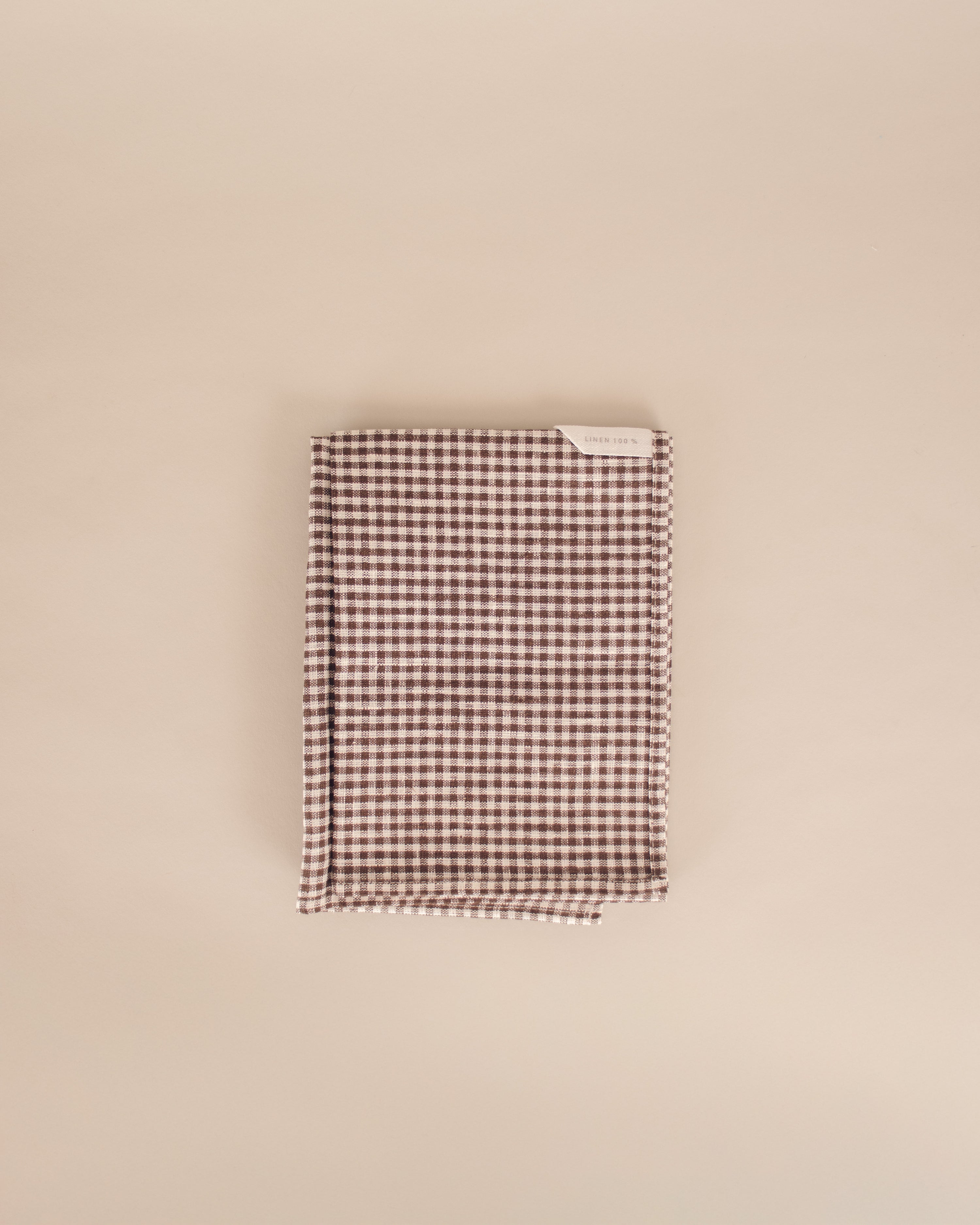 Brown Check Linen Kitchen Cloth - GOOD FRIEND