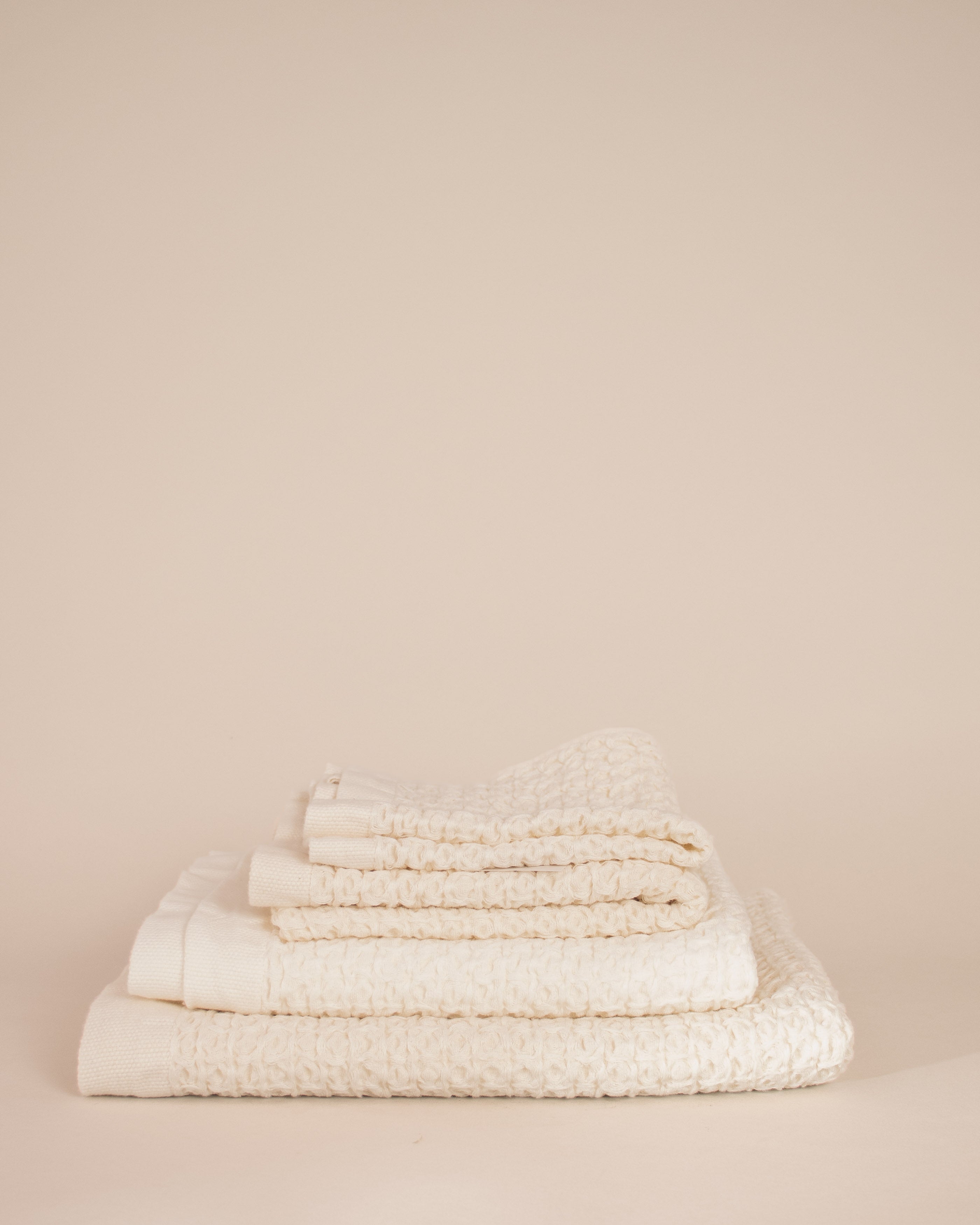 Ivory Lattice Linen Japanese Towels - GOOD FRIEND