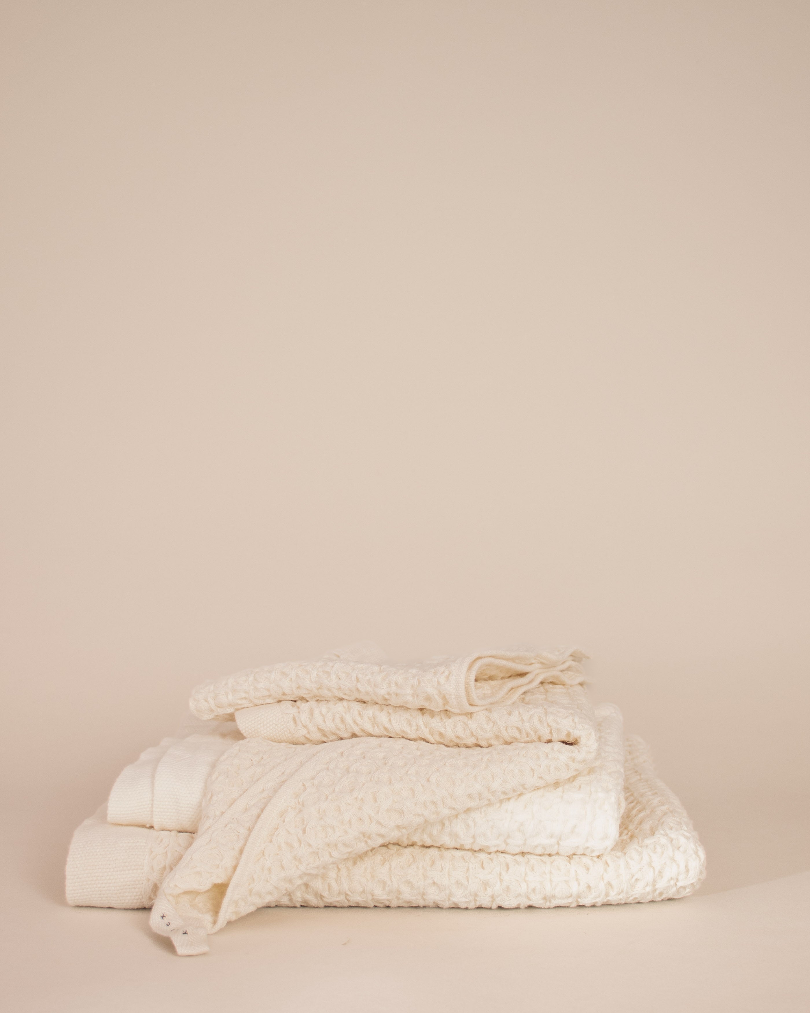 Ivory Lattice Linen Japanese Towels - GOOD FRIEND